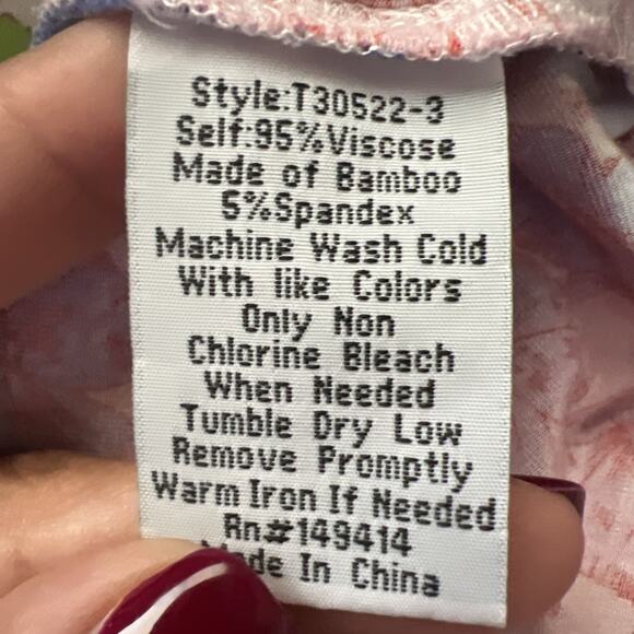 Johnny Was XS Cosmo Easy Fit Bamboo Midi Dress Stretch Cottage Floral Boho J10 - Picture 7 of 8